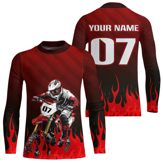 Flaming Motocross Jersey Custom Dirt Bike Jersey for Men Kid Women Motorcycle Shirt XM372