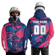 Load image into Gallery viewer, Custom Pink and Blue ATV Motocross Hoodie for Men Women Quad Shirt ATV Hoodie MHATV19