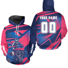 Load image into Gallery viewer, Custom Pink and Blue ATV Motocross Hoodie for Men Women Quad Shirt ATV Hoodie MHATV19