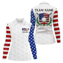 Load image into Gallery viewer, Custom Patriotic Golf Polo Shirt for Men Women Team US Flag Golf Shirts White MMG23