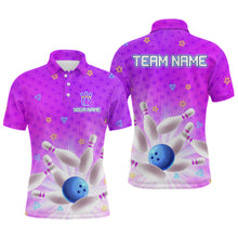 Load image into Gallery viewer, Purple Custom Bowling Shirts Men Women Team Bowling Jerseys Polo and Zip Shirt MBL163