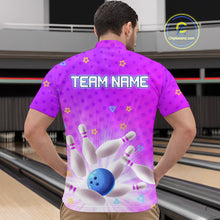 Load image into Gallery viewer, Purple Custom Bowling Shirts Men Women Team Bowling Jerseys Polo and Zip Shirt MBL163