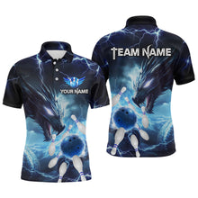 Load image into Gallery viewer, Custom Dragon Bowling Shirt Blue Thunder Bowling Jersey for Men Women Team MBL82