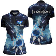 Load image into Gallery viewer, Custom Dragon Bowling Shirt Blue Thunder Bowling Jersey for Men Women Team MBL82