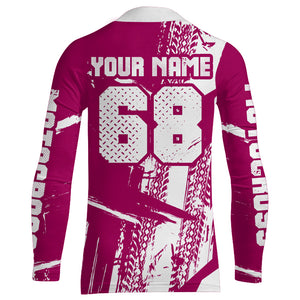 Custom Motocross Jersey Pink Dirt Bike Shirt UPF30+ Youth Motorcycle Racing Girls Off-road Jersey XM197