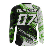 Load image into Gallery viewer, Youth Motocross Jersey UPF30+ Custom Green Dirt Bike Shirt For Men Women Kid Off-road Racing Shirt XM24