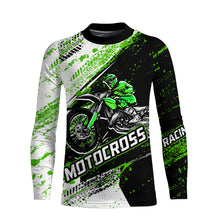 Load image into Gallery viewer, Youth Motocross Jersey UPF30+ Custom Green Dirt Bike Shirt For Men Women Kid Off-road Racing Shirt XM24