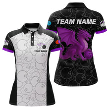 Load image into Gallery viewer, Custom Purple Dragon Bowling Shirts for Men Women Team Bowling Polo &amp; Quarter Zip MBL86