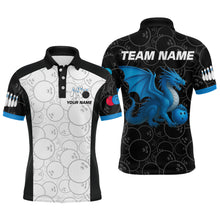 Load image into Gallery viewer, Custom Blue Dragon Bowling Shirts for Men Women Team Bowling Polo &amp; Quarter Zip MBL86