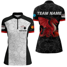 Load image into Gallery viewer, Custom Red Dragon Bowling Shirts for Men Women Team Bowling Polo &amp; Quarter Zip MBL86