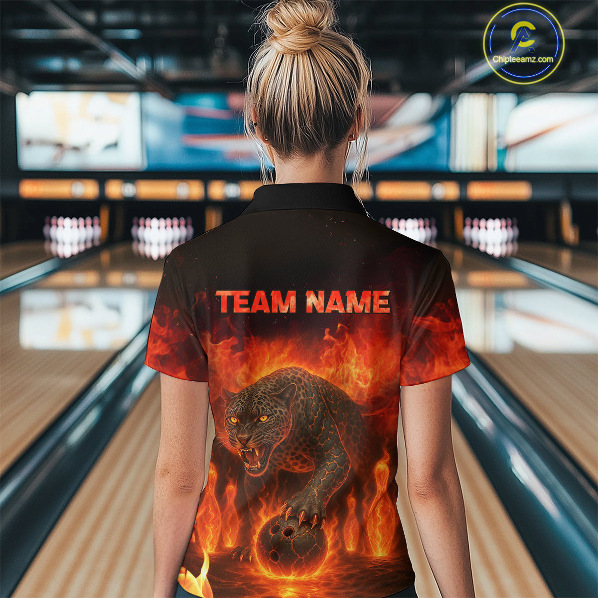 Custom Leopard Bowling Shirts for Women Men Team Bowling Polo and Quarter Zip MBL145
