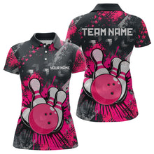 Load image into Gallery viewer, Pink Watercolor Bowling Shirts for Women Men Custom Team Bowling Polo&amp;1/4 Zip Shirt MBL110