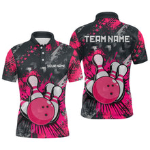 Load image into Gallery viewer, Pink Watercolor Bowling Shirts for Women Men Custom Team Bowling Polo&amp;1/4 Zip Shirt MBL110