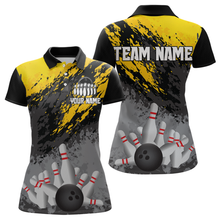Load image into Gallery viewer, Custom Yellow Bowling Shirt forMen Women Team Bowling Jersey Bowling Polo &amp; 1/4 Zip Shirt MBL40