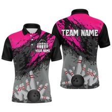 Load image into Gallery viewer, Custom Pink Bowling Shirt forMen Women Team Bowling Jersey Bowling Polo &amp; 1/4 Zip Shirt MBL40