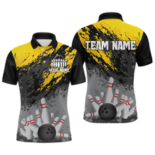 Load image into Gallery viewer, Custom Yellow Bowling Shirt forMen Women Team Bowling Jersey Bowling Polo &amp; 1/4 Zip Shirt MBL40