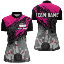 Load image into Gallery viewer, Custom Pink Bowling Shirt forMen Women Team Bowling Jersey Bowling Polo &amp; 1/4 Zip Shirt MBL40