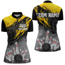 Load image into Gallery viewer, Custom Yellow Bowling Shirt forMen Women Team Bowling Jersey Bowling Polo &amp; 1/4 Zip Shirt MBL40