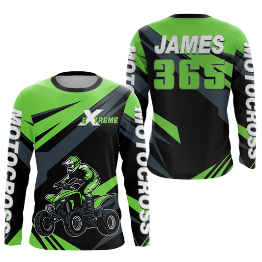 ATV Racing Jersey Green Custom ATV Riding Shirt for Kid Adult Quad Bike ATV Jersey MX116