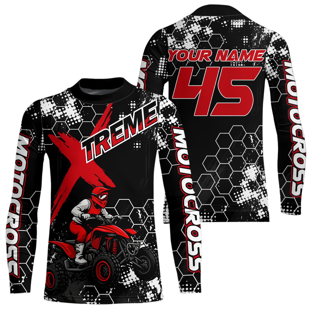Custom ATV Racing Jersey Red-Black ATV Motocross Shirt ATV Jersey for Men Kid Women MX117