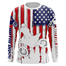 Load image into Gallery viewer, Motocross Racing Jersey UPF30+ American Flag Dirt BIkeJersey Youth MX Riding Motorcycle Shirt XM111