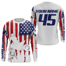 Load image into Gallery viewer, Motocross Racing Jersey UPF30+ American Flag Dirt BIkeJersey Youth MX Riding Motorcycle Shirt XM111