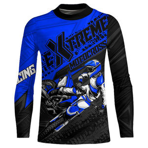 Blue Motocross Racing Jersey Upf30+ Kid Men Women Dirt Bike Shirt Off-road Jersey XM285