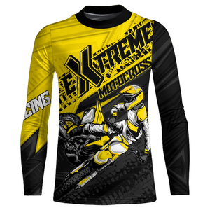 Yellow Motocross Racing Jersey Upf30+ Kid Men Women Dirt Bike Shirt Off-road Jersey XM285