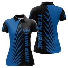 Load image into Gallery viewer, Custom Blue Bowling Shirts for Men Women Team Bowling Polo &amp; 1/4 Zip Shirt MBL48