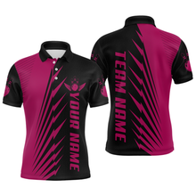 Load image into Gallery viewer, Custom Pink Bowling Shirts for Men Women Team Bowling Polo &amp; 1/4 Zip Shirt MBL48
