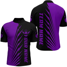 Load image into Gallery viewer, Custom Purple Bowling Shirts for Men Women Team Bowling Polo &amp; 1/4 Zip Shirt MBL48