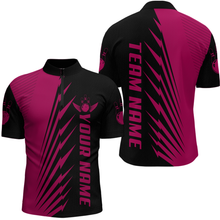 Load image into Gallery viewer, Custom Pink Bowling Shirts for Men Women Team Bowling Polo &amp; 1/4 Zip Shirt MBL48