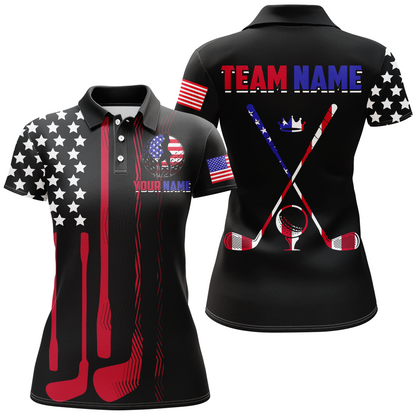 American Flag Golf Polo Shirt Custom for Men Women Patriotic Golf Polo US Shirt MMG40