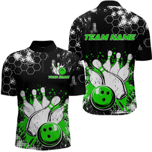Load image into Gallery viewer, Green Watercolor Bowling Shirts Men Women Team Custom Bowling Polo &amp; 1/4 Zip Shirt MBL60