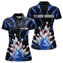 Load image into Gallery viewer, Thunder Lightning Blue Bowling Shirt Custom Bowling Jersey for Men Women Team MBL66