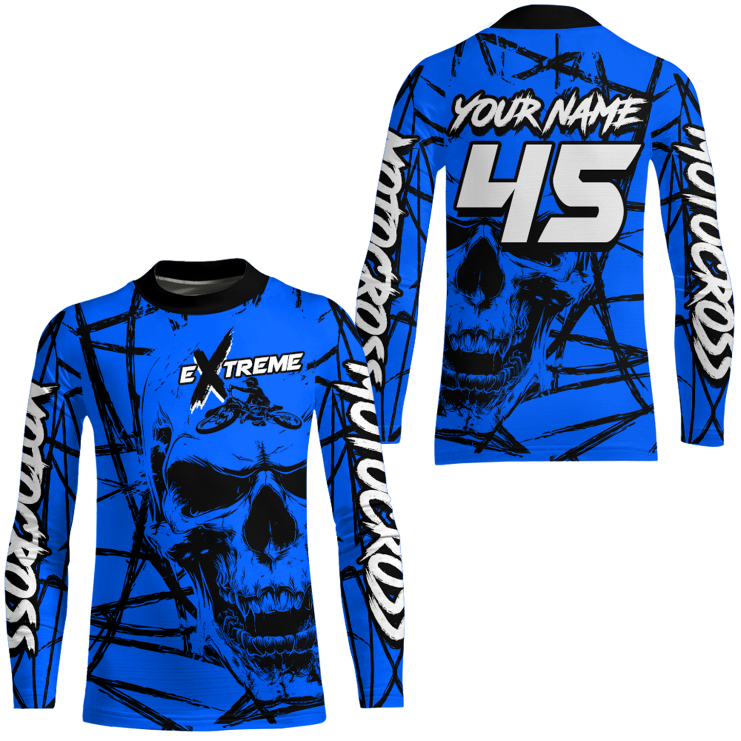 Motocross Racing Jersey Blue Upf30+ Dirt Bike Shirt MX Off-Road Motorcycle Shirt XM291