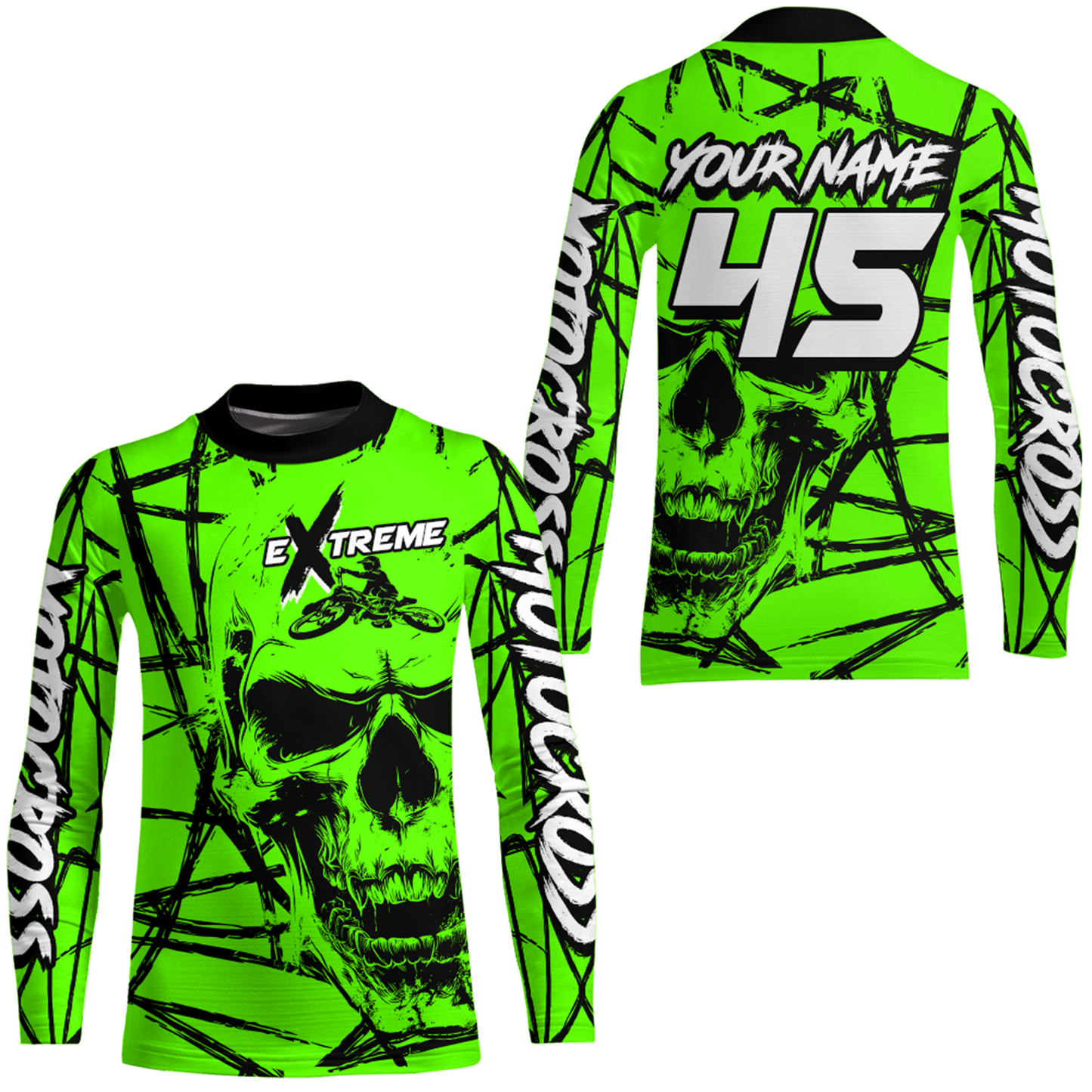 Motocross Racing Jersey Green Upf30+ Dirt Bike Shirt MX Off-Road Motorcycle Shirt XM291