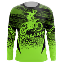Load image into Gallery viewer, Custom Motocross Racing Jersey UPF30+ Green Motorcycle Dirt Bike Jersey Off-Road Youth &amp; Adult XM129