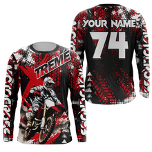 Load image into Gallery viewer, Motocross Jersey Red UPF30+ Youth Xtreme Dirt Bike Shirt Kids Men Off-road MX Racing XM135