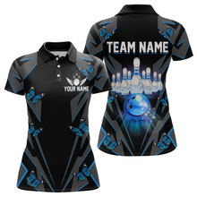 Load image into Gallery viewer, Customize Blue Butterflies Bowling Shirts for Men Women Team Bowling Polo &amp; 1/4 Zip MBL78