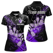 Load image into Gallery viewer, Custom Purple Lightning Bowling Shirts for Men Women Team Bowling Polo &amp; 1/4 Zip MBL80