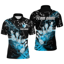 Load image into Gallery viewer, Custom Teal Lightning Bowling Shirts for Men Women Team Bowling Polo &amp; 1/4 Zip MBL80