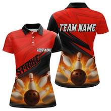 Load image into Gallery viewer, Custom Flaming Red Bowling Shirts for Women Men Team Bowling Polo &amp; Quarter Zip MBL99
