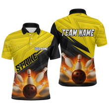 Load image into Gallery viewer, Custom Flaming Yellow Bowling Shirts for Women Men Team Bowling Polo &amp; Quarter Zip MBL99