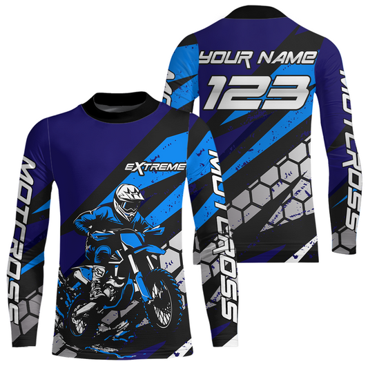Blue Motocross Jersey Custom Dirt Bike Racing Shirt Men Kid Woman Off-road Jersey XM344