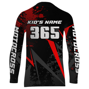 Custom Racing Jersey Youth Men Kid Dirt Bike Shirt Upf30+ Red Motocross Off-Road Jersey XM236