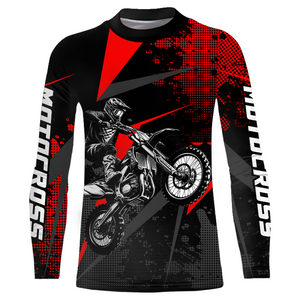 Custom Racing Jersey Youth Men Kid Dirt Bike Shirt Upf30+ Red Motocross Off-Road Jersey XM236