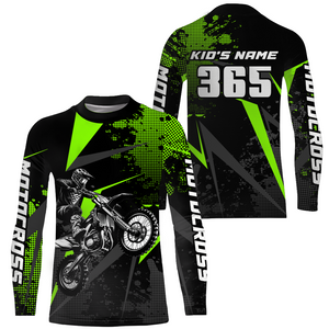 Motocross Racing Jersey Men Women Kid Upf30+ Dirt Bike Shirt Youth Adult Off-Road Navy Green XM275