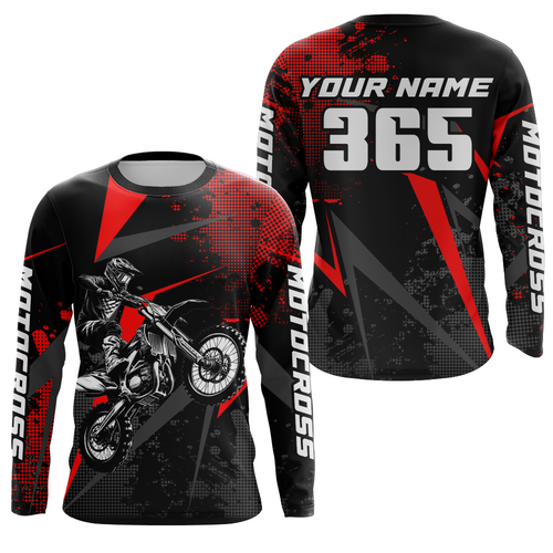 Custom Racing Jersey Youth Men Kid Dirt Bike Shirt Upf30+ Red Motocross Off-Road Jersey XM236