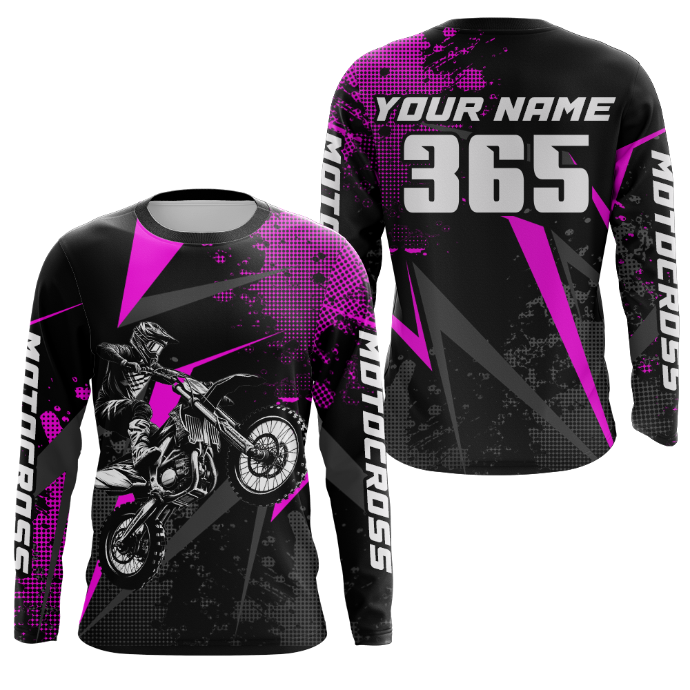 Motocross Racing Jersey Men Women Kid Upf30+ Dirt Bike Shirt Youth Adult Off-Road Purple XM275
